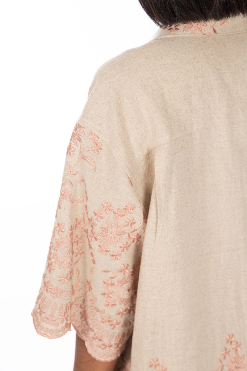 Floral Frayed Camp Shirt