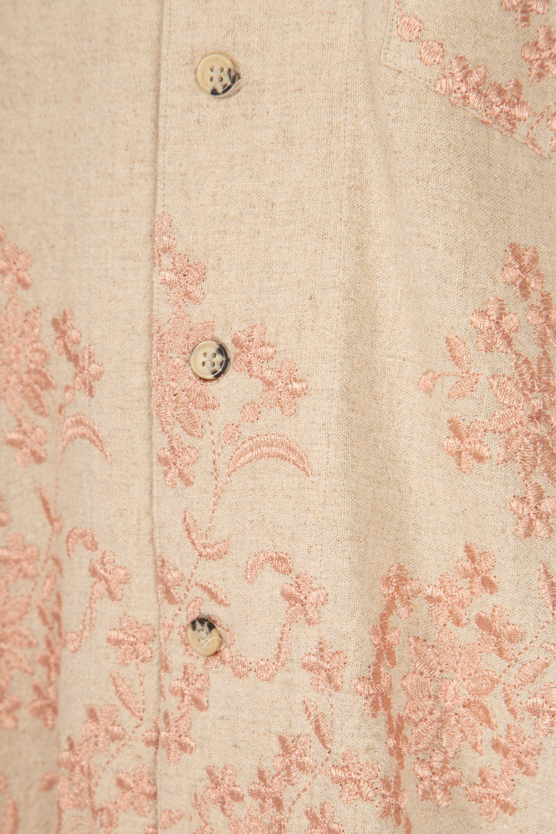 Floral Frayed Camp Shirt