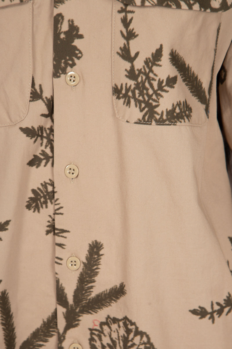 Classic Shirt Khaki Pinecone Print