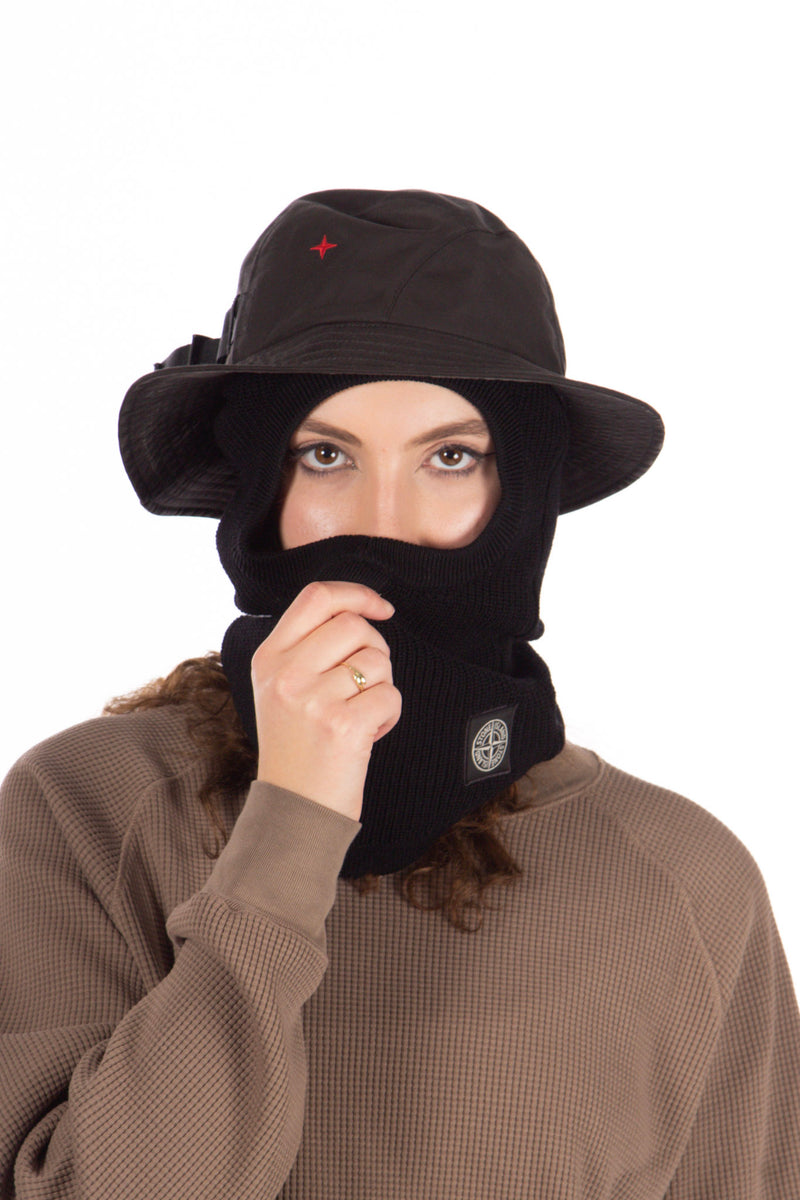 Ribbed Knit Balaclava Black