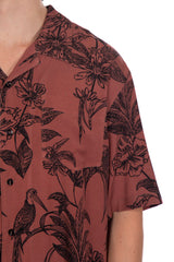 Mauvewood Rayon Floral Print Camp Shirt