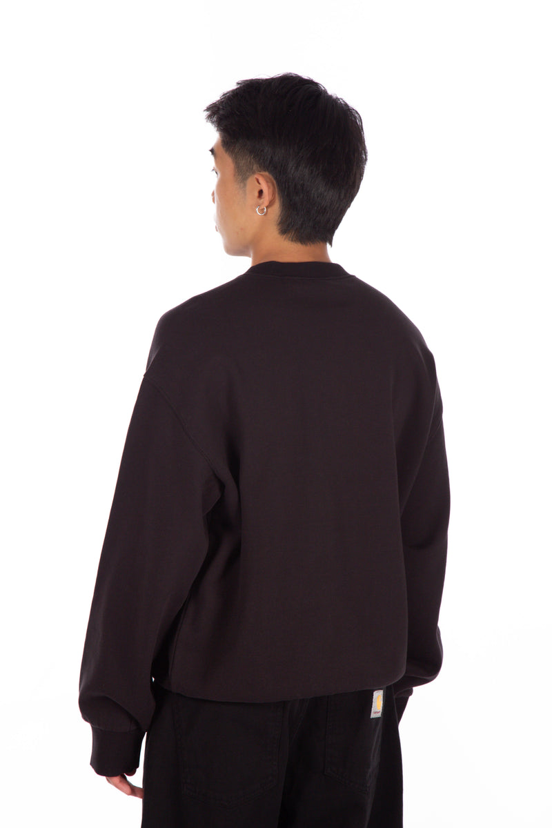 Heart Patch Sweat Crewneck Black