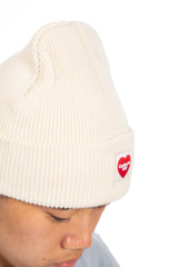 Heart Patch Beanie Natural