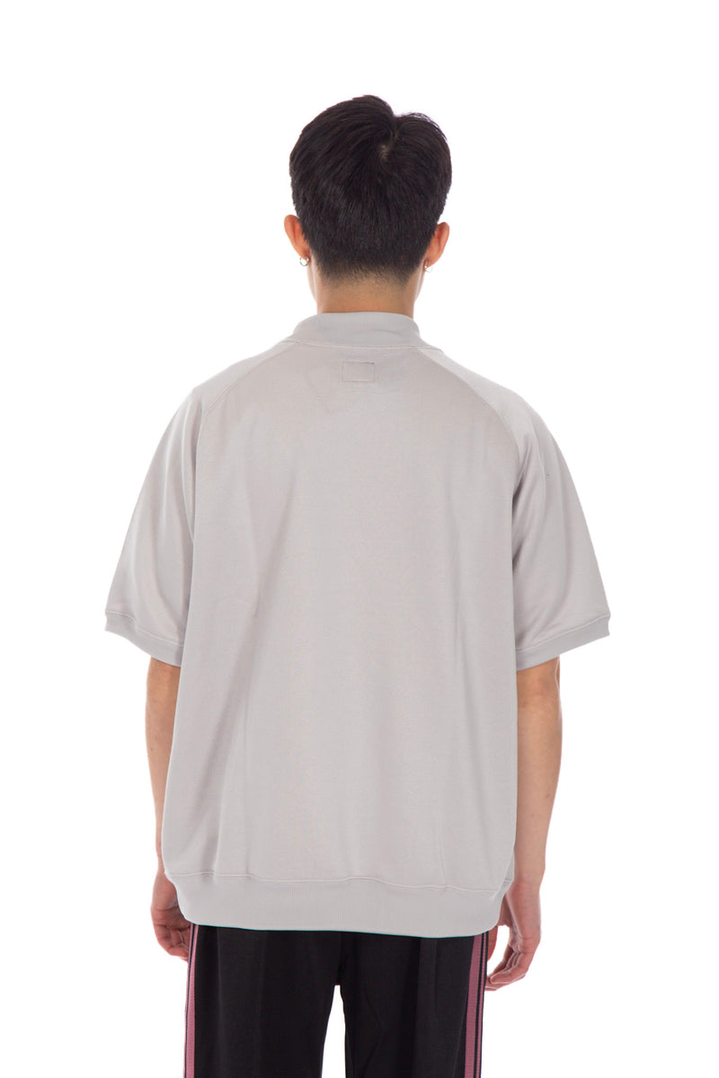 Short Sleeve Mock Neck Tee Grey