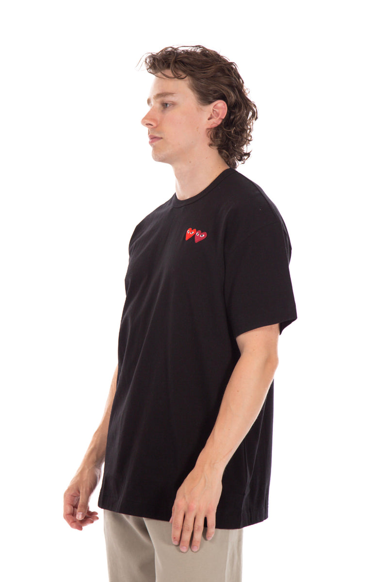 Double Heart T-shirt Black