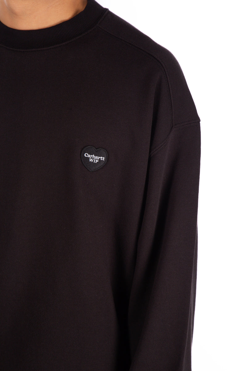 Heart Patch Sweat Crewneck Black