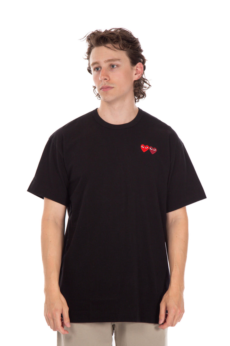 Double Heart T-shirt Black