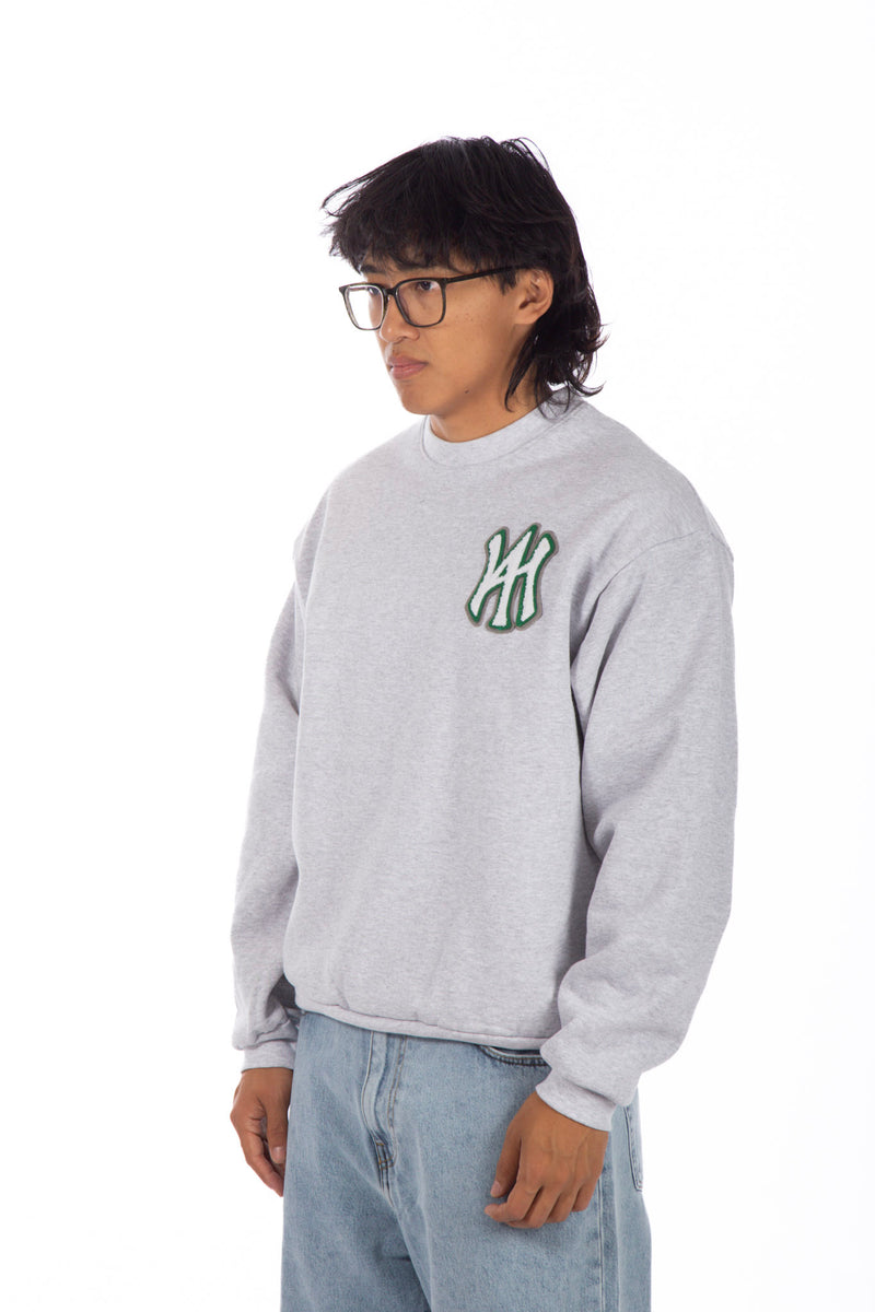 Majors Chenille Logo Crewneck Grey