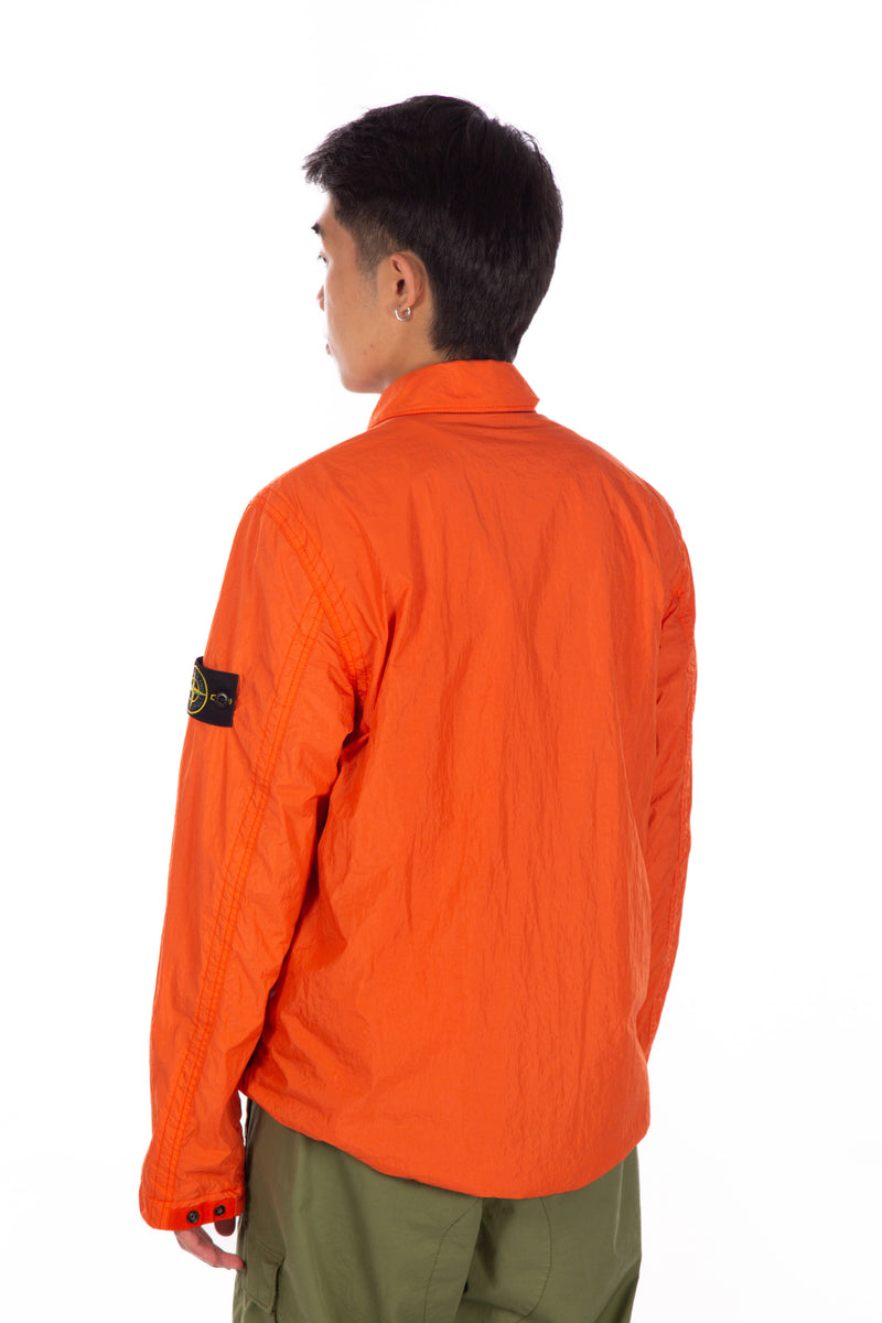 Crinkle Reps Recycled Nylon Overshirt Orange