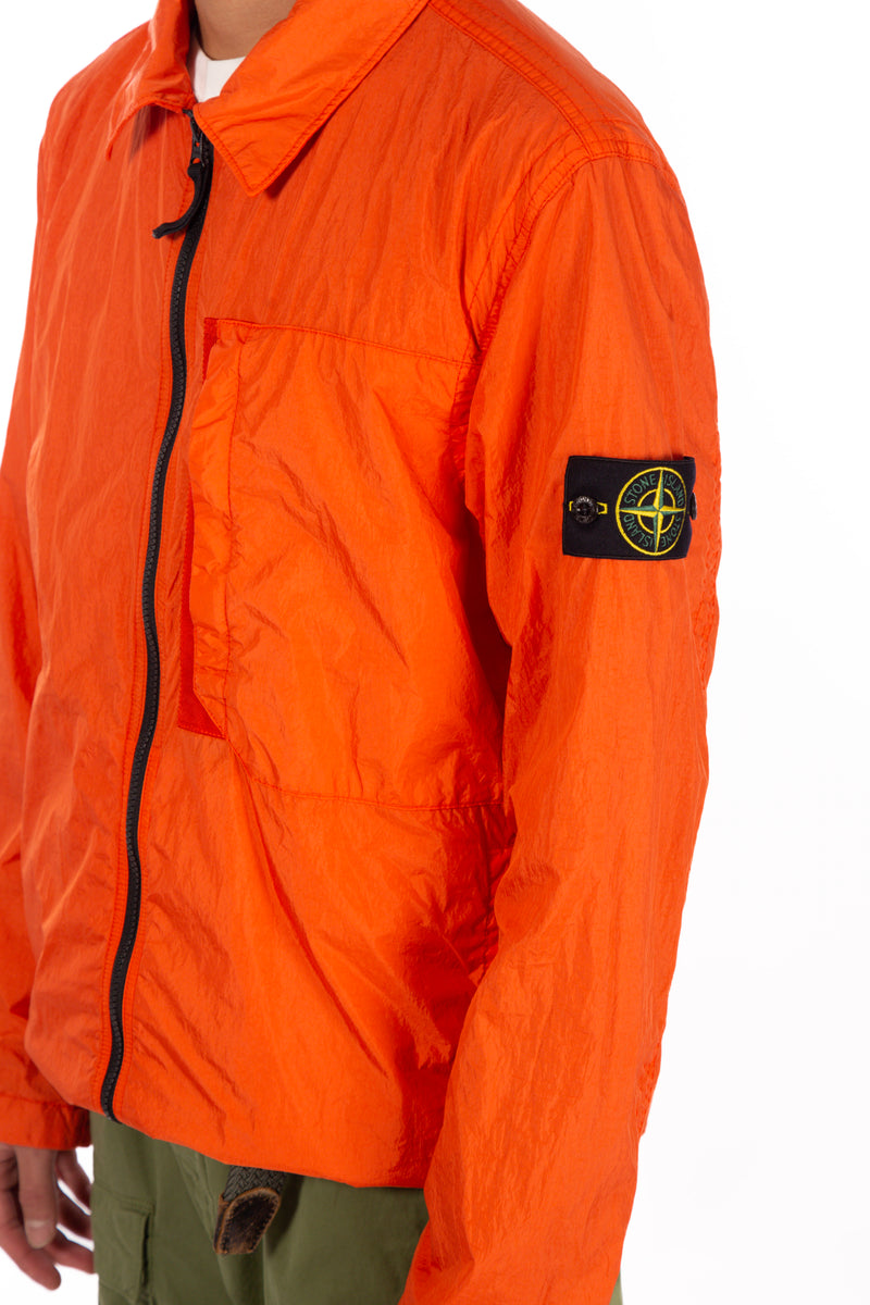 Crinkle Reps Recycled Nylon Overshirt Orange