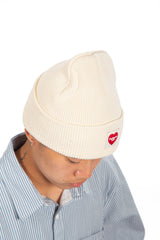 Heart Patch Beanie Natural