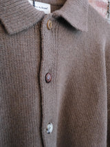 Mismatched Button Cardigan Brown