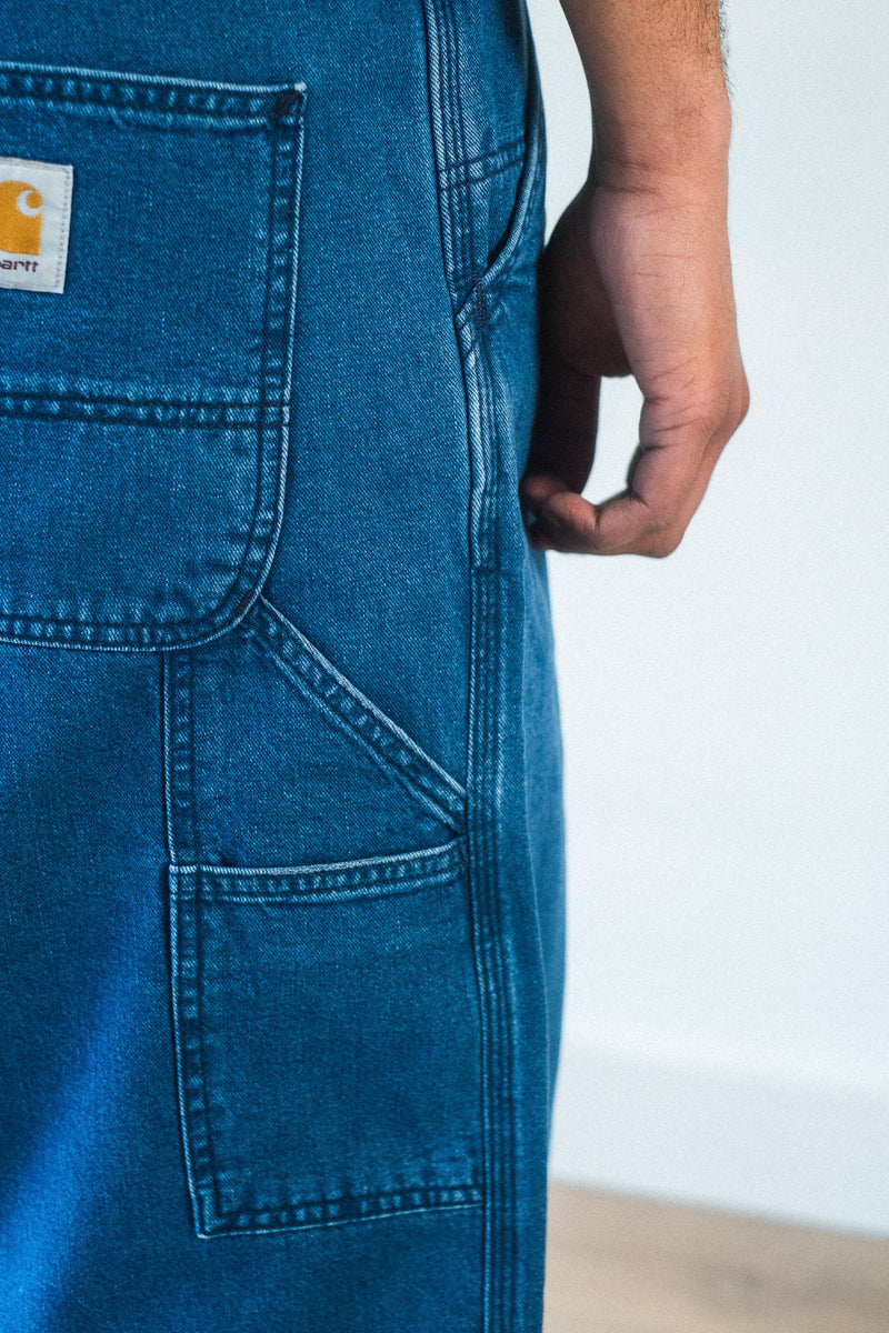 Single Knee Pant Heavy Stone Wash Blue