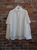 Button-Up Layered Shirt White