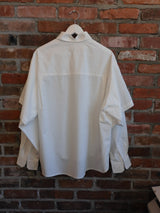 Button-Up Layered Shirt White