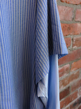 Button-Up Layered Shirt Blue Stripe