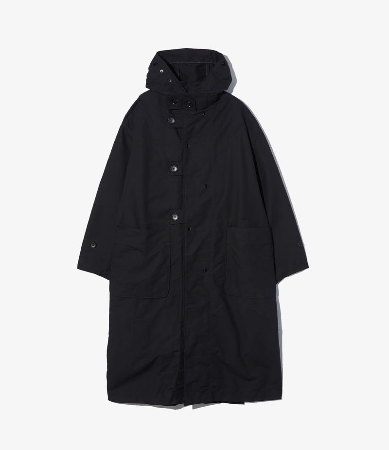Duffel Coat Cotton Double Cloth Black