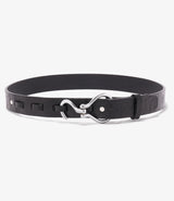 Hoof Pick Buckle Belt Black Croc Embossed