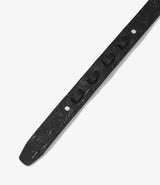 Hoof Pick Buckle Belt Black Croc Embossed