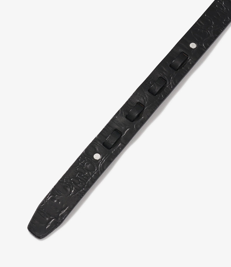 Hoof Pick Buckle Belt Black Croc Embossed