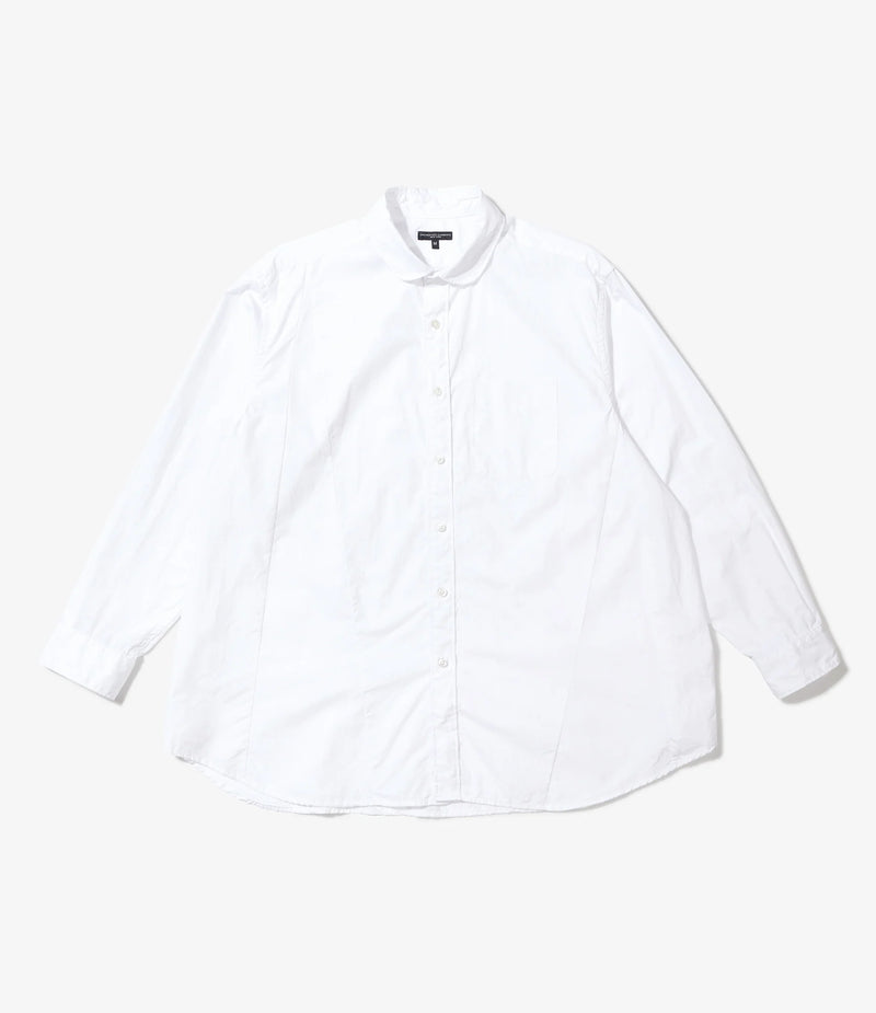 Flared Shirt White 100's 2Ply Broadcloth