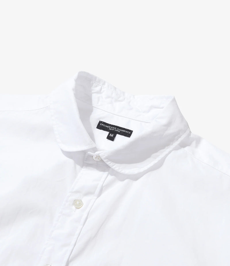 Flared Shirt White 100's 2Ply Broadcloth