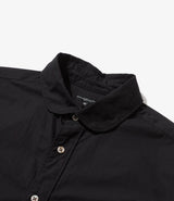Flared Shirt Black 100's 2Ply Broadcloth