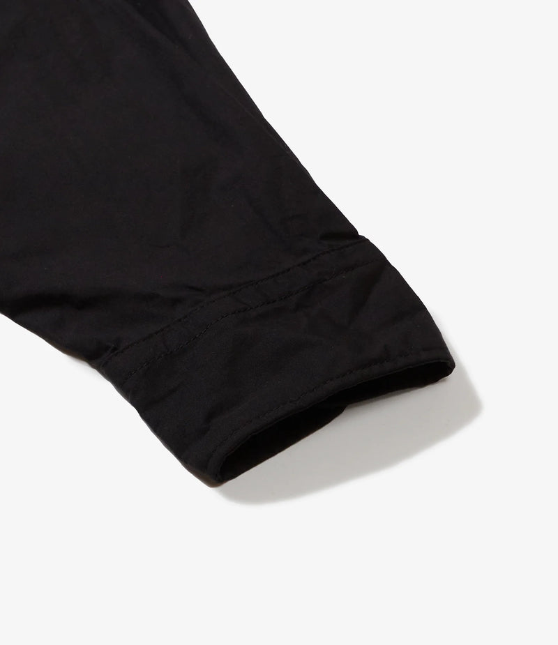Flared Shirt Black 100's 2Ply Broadcloth