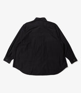 Flared Shirt Black 100's 2Ply Broadcloth