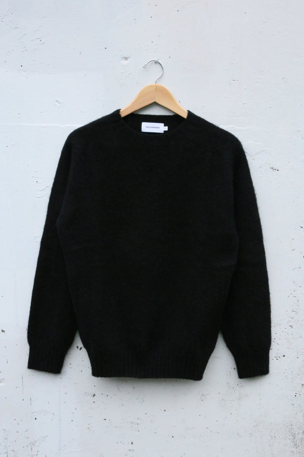 Shetland Wool Crewneck Sweater Black