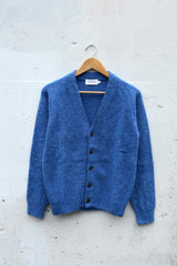 Shetland Wool Cardigan Sweater Blue