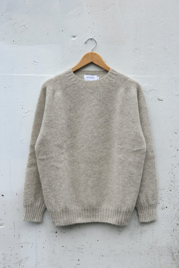 Shetland Wool Crewneck Sweater Off White