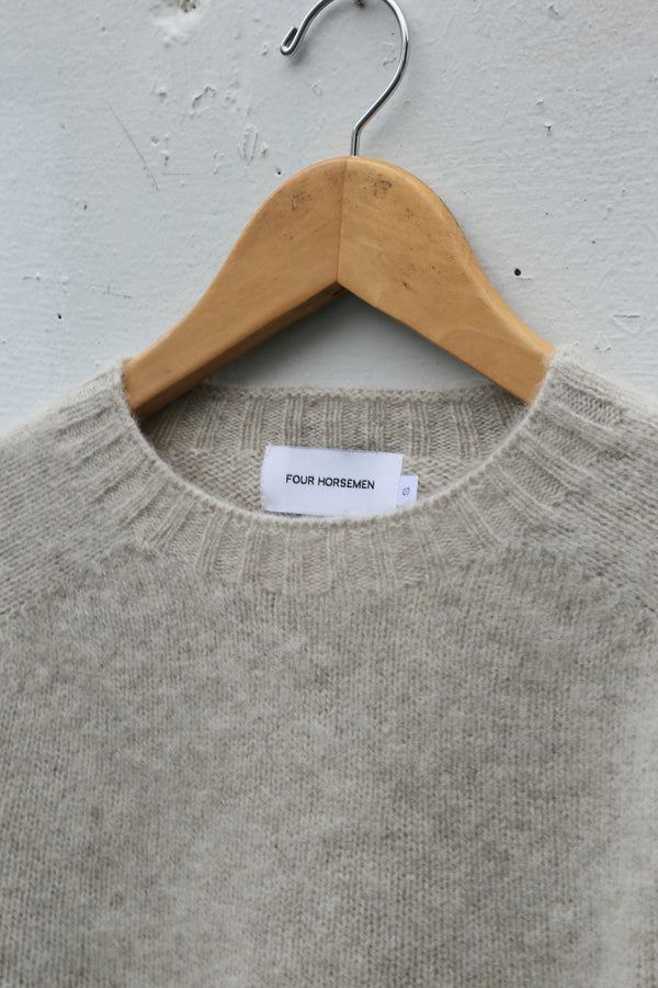Shetland Wool Crewneck Sweater Off White