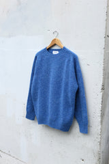 Shetland Wool Crewneck Sweater Blue