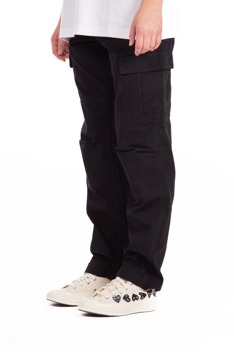 Carhartt wip aviation cargo trouser in black rinsed outlet
