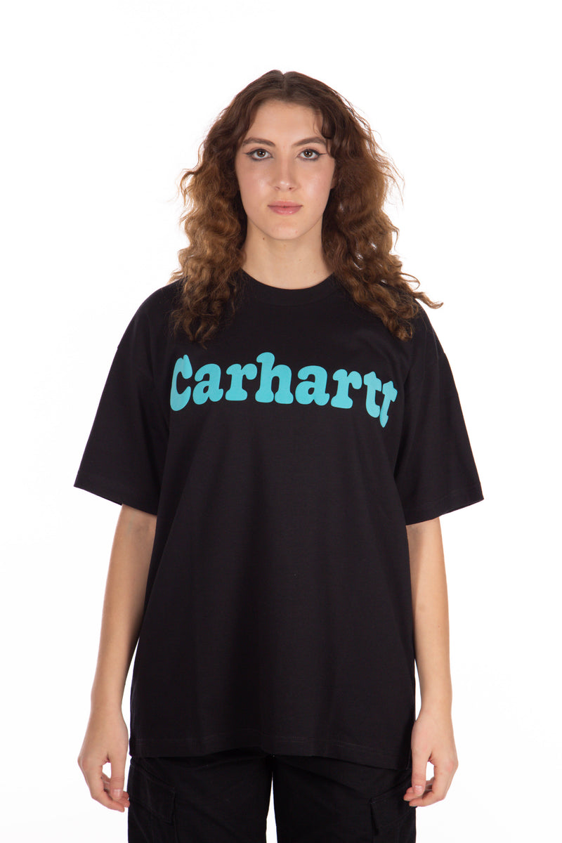 S/S Bubbles T-Shirt Black/Turquoise