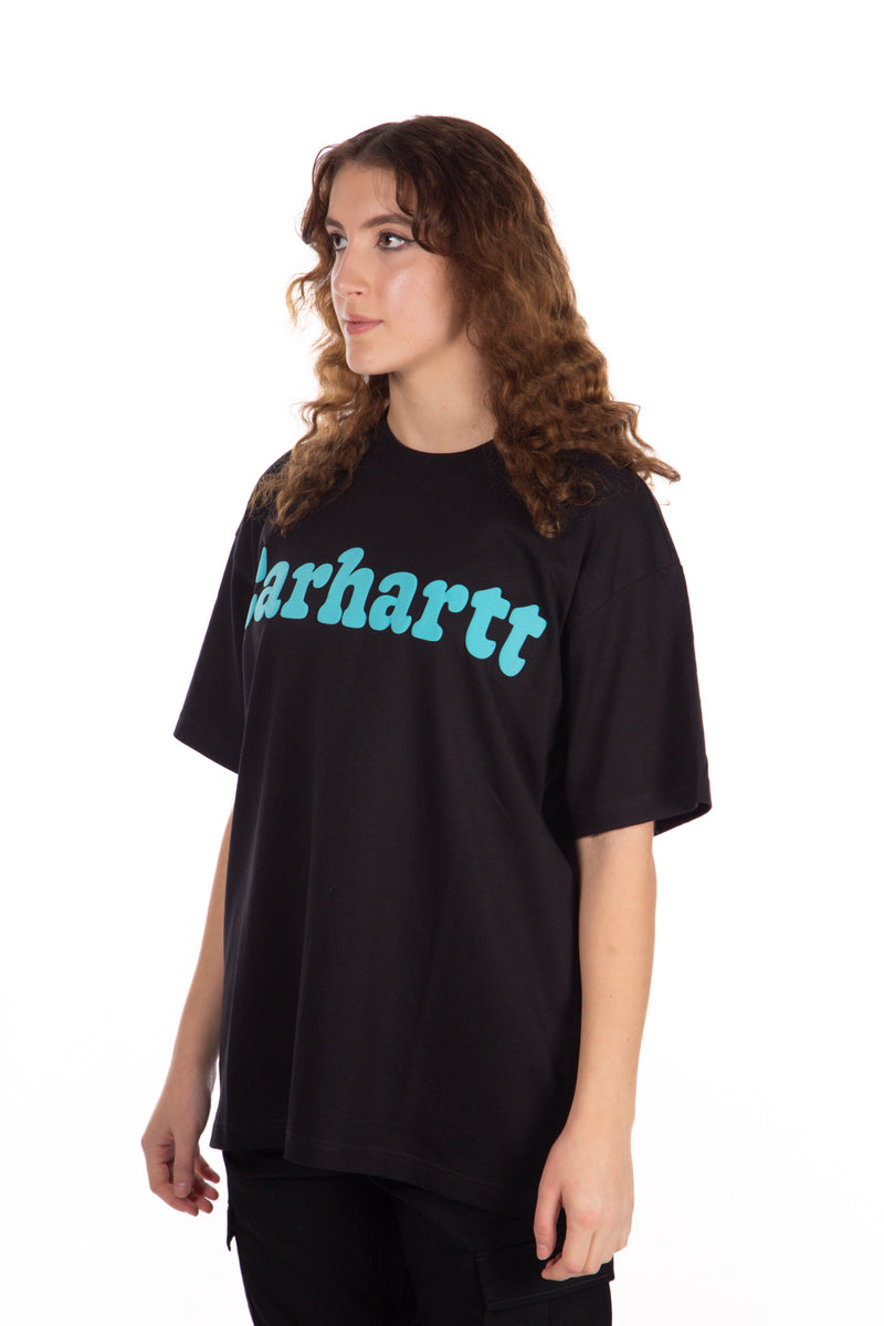 S/S Bubbles T-Shirt Black/Turquoise