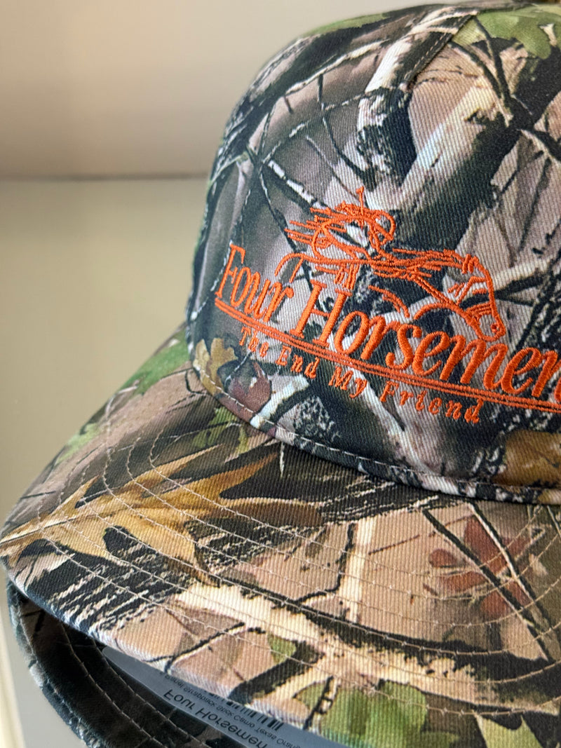 Downs 5 Panel Strapback Cap Leaf Camo/Texas Orange