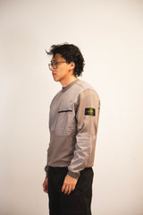 Light Crewneck Panel Sweatshirt Dove Grey