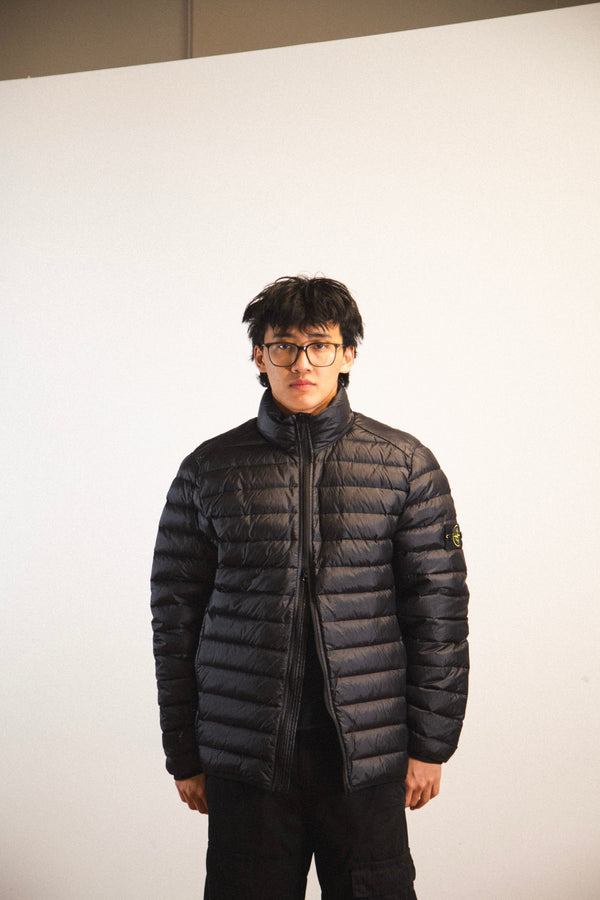 Loom Woven Chambers R-Nylon Down-TC Light Down Jacket Black