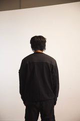 Light Crewneck Panel Sweatshirt Black