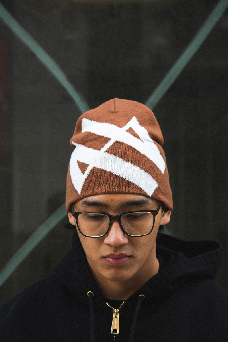 Palindrome Beanie Brown/Cream