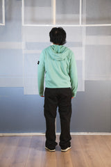 Full-Zipper Hooded Sweatshirt Light-Green