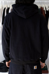 Textured Zip Hoodie Black