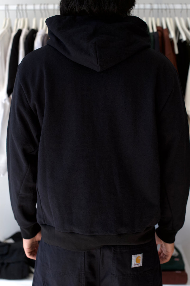 Textured Zip Hoodie Black
