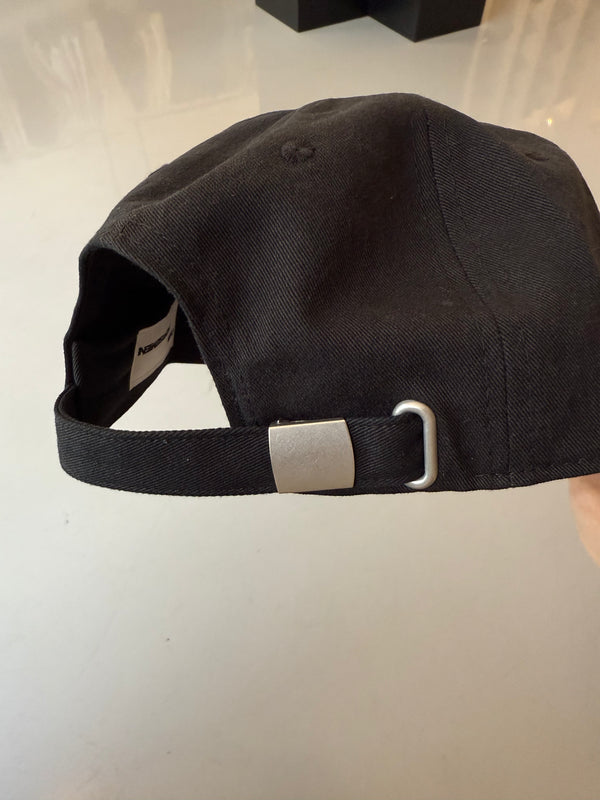 Downs 5 Panel Strapback Cap Black Twill