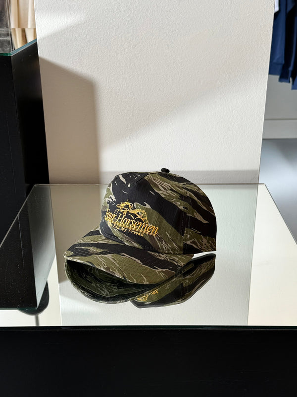 Downs 5 Panel Strapback Cap Tiger Camo