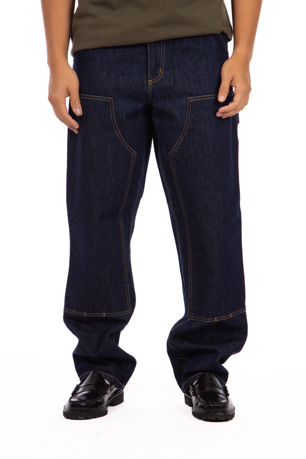 Double Knee Pant Blue rinsed