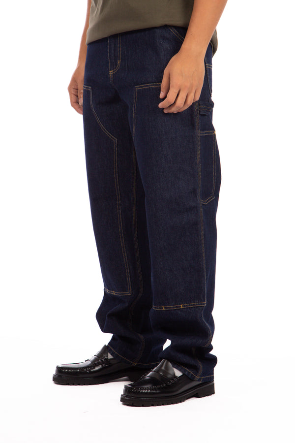 Double Knee Pant Blue rinsed