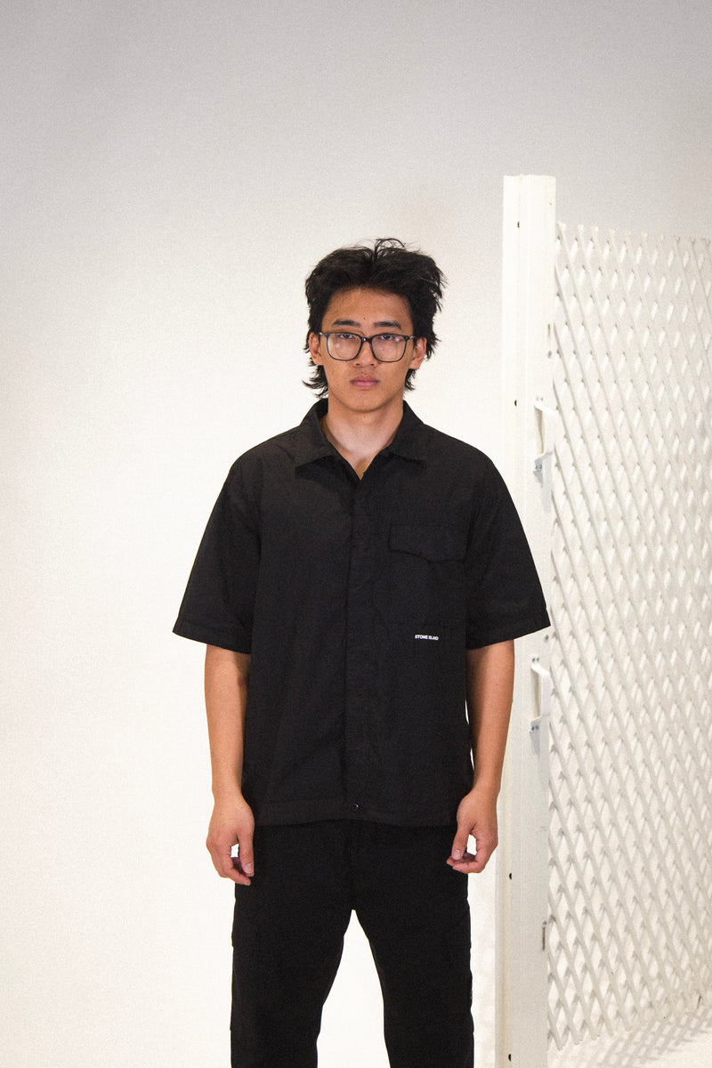 Comfort Fit Short Sleeve Overshirt Black